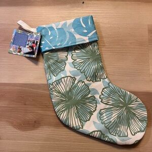 Tropical Holiday Stocking - Green and Blue